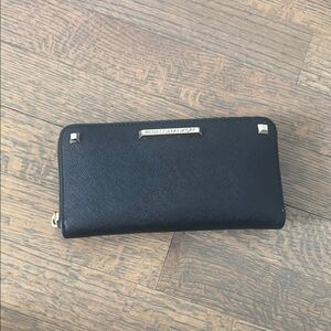 Rebecca Minkoff Black Zip Wallet with Gold Details